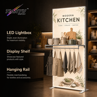Afficheur lumineux TIANYU avec diodes protégées en aluminium, connexion par prise et options d'étagères pour événements multimédias