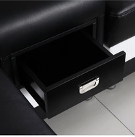 American Popular Meubles de Salon Sofa de rangement Cuir Moderne Salas Noir Sectionnel
