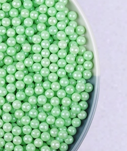 Perles de sucre décoratives de qualité alimentaire Aqua Green, 12 mm, pour décorations de gâteaux, vente en gros pour pâtisseries, en vrac, en sac. - Product Image 1