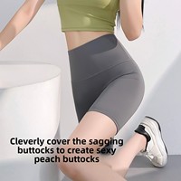 Elastische Hochbund-Yoga-Shorts für Damen aus Schnelltrocknendem Spandex/Polyester für Fitness und Gymnastik