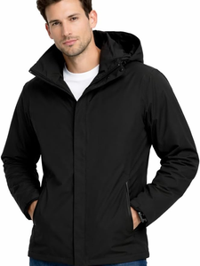 MAQVOB Factory EU US Size High Quality <b>Men</b> Fleece <b>Jacket</b> Lightweight Regular Waterproof Hooded Workwear Style Zipper Plain Dyed - Product Image 1