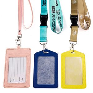Luxury Bulk Oem Work Tools Leather Lanyard with Id Card Badge Holder - Product Image 1