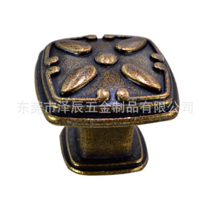 Antique Zinc Alloy Square Drawer <b>Knob</b> <b>Black</b> Matte Yellow Coffee Traditional Design Durable Cabinet Hardware - Product Image 4