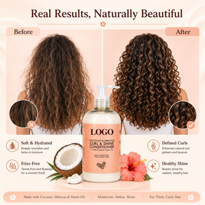 Acondicionador al por mayor de Coco e Hibisco para Rizos y Brillo, Sin Sulfatos, para Cabello Grueso, Rizado y Texturizado, 384ml - Product Image 2