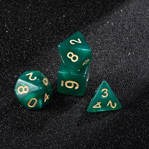 Набор из 7 акриловых многогранных кубиков (D20, D12, D10, D8, D6, D4) с гравировкой для RPG/DND, для ролевых игр, настольных игр и игр с цифровыми PRTG-элементами - Product Image 5