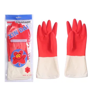 Good Quality Double Color Household Cleaning Latex Gloves Latex Dishwashing Gloves Kitchen Latex Gloves