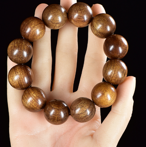 Pulsera de cuentas de sándalo de diseño moderno para hombre, cuentas de Rosario de madera roja y amarilla con plato, objeto decorativo para aniversarios - Product Image 6