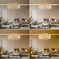 Lustres modernes en cristal doré, lustre de branche d'arbre, luminaires de plafond pour salle à manger et salon