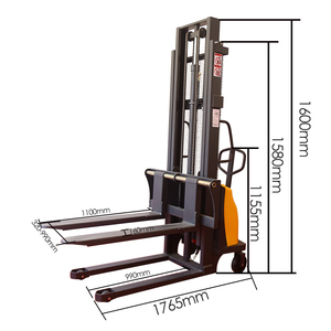 Kleine Elektrische Heftruck Stapelaar 1.6M 2M 2.5M 3M 3.5M 4M 4.5M Elektrische Lift 1ton 2ton Palletlift Vorkheftruck - Product Image 3