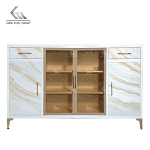 Armoire de rangement moderne en métal à quatre portes, <span class=keywords><strong>meuble</strong></span> de maison pour bureau, salon, cuisine, chambre, buffet de présentation - Product Image 6