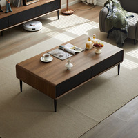 Table basse de salon italienne minimaliste de luxe léger, ensemble de tables à thé design haut de gamme en bois, en vente