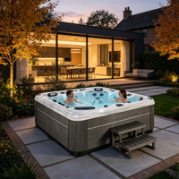 Bain à remous Sunrans Hydro Massage avec système de contrôle Balboa, bain à remous carré en acrylique pour usage extérieur dans les villas et les hôtels