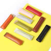 Vente en gros de sac à crayons de luxe en cuir de haute qualité stylet étui en cuir avec logo personnalisé