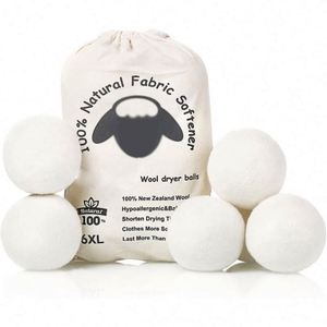 Boules de séchage en laine de Nouvelle-Zélande réutilisables, réduisent le temps de séchage, hypoallergéniques, adoucissant textile biologique de qualité supérieure, boules de séchage en laine - Product Image 1