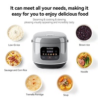 Cuisinière à riz électrique intelligente automatique à faible teneur en sucre, avec cuve intérieure en acier inoxydable 304 et panier vapeur, spatule en plastique incluse