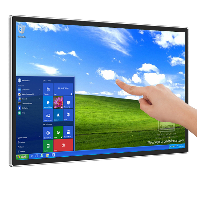 Cheap 43 Inch Lcd Tv Capacitive Wall Mount Smart Board Interactive Flat Panel Display All in One PC Kiosk Touch Screen Monitor