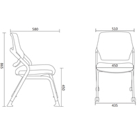 Chaise de formation Salle de conférence Réunion Record Chaise Confort et Sagesse Chaise étudiante intégrée
