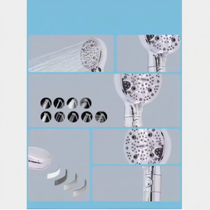 โครเมี่ยมยอดนิยมเก้าระดับสิบฟังก์ชั่นหัวฝักบัว<span class=keywords><strong>แบบ</strong></span>มือถือหัวกรองผ้าฝ้าย PP ก๊อกน้ำในห้องน้ำอุปกรณ์เสริมประเภทฝักบัว - Product Image 6