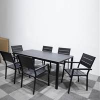 Ensemble de table et chaises de jardin empilables à prix d'usine, table et chaises en aluminium pas chères