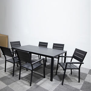 Günstiger Fabrikpreis Garten-Esstisch Stapelbare Stühle Set Preiswerte Aluminium-Esstische und -Stühle - Product Image 3