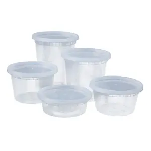 Contenitore per alimenti rotondo zuppa calda Deli Cup plastica 8/12/16/24/32oz PP tazze da minestra con coperchio