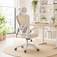 Chaise de bureau moderne à dossier haut en maille avec appui-tête réglable 6D, pivotant dans 4 directions, hauteur réglable, structure en acier inoxydable
