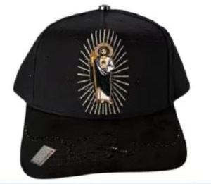 Cappellino da Baseball Sportivo di Lusso Best Seller con Ricamo Completo a Croce Corona Cristo San Giuda Taddeo per Design in Tessuto Scamosciato e Metallo - Product Image 4