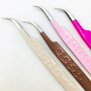 New Style Eyelash Extension Tweezers Heart Design Heart Pattern False Eyelash Extensions Curved Tip Custom Logo Offer - Product Image 1