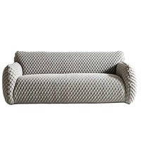 Canapé en tricot à texture torsadée en mousse haute densité, sensation enveloppante intense, canapé quatre places en tissu pour salon