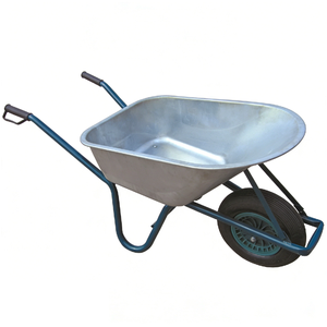 <span class=keywords><strong>Brouette</strong></span> robuste Ever-Leading 75L avec plateau métallique pré-galvanisé, roue pneumatique 16"x4.00-8 et jante en plastique pour la construction et le jardinage - Product Image 2