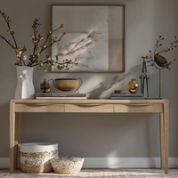 Console moderne en bois de chêne massif avec tiroirs de rangement pour villa, appartement, hôtel, salon