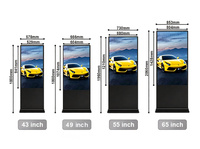 Pantalla LCD Digital de Señalización Publicitaria para Interiores de 55/75 Pulgadas con Soporte de Piso de Pantalla Completa para Uso Comercial