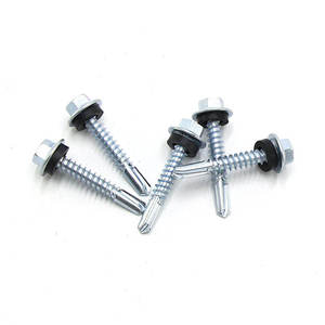 Clavos para Techo C1022 al por Mayor, 75mm, Cabeza Hexagonal, Autoperforantes Industriales con Arandela Negra, Parafuso Auto Brocante - Product Image 4