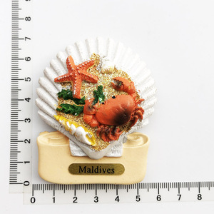 Vente en gros transfrontalière d'artisanat décoratif commémoratif du tourisme des Maldives, aimants peints en résine, aimants pour réfrigérateur - Product Image 4