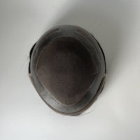 Prothèse capillaire pour homme Versalite en stock, prête à être expédiée, avec base en PU et dentelle suisse, ligne de cheveux invisible, cheveux humains Remy, vente en gros