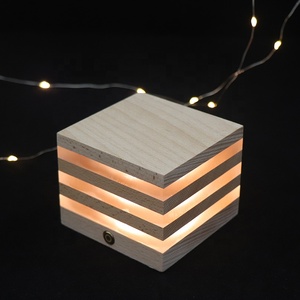 Phong cách phổ biến trang trí LED đèn nhà hình dạng bằng gỗ ánh sáng ban đêm pin 3D Acrylic tâm trạng đèn với cảm ứng chuyển đổi - Product Image 1