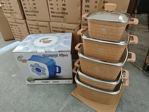 Thả 10 miếng không dính Cookware Set Home sử dụng 20 + 24 + 28 + 32 + 28cm panelas Cookware Set - Product Image 4