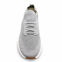 Chaussures respirantes pour hommes, style chaussette, à enfiler, en tricot, avec empeigne à œillets, semelle intermédiaire blanche, logo personnalisé, OEM