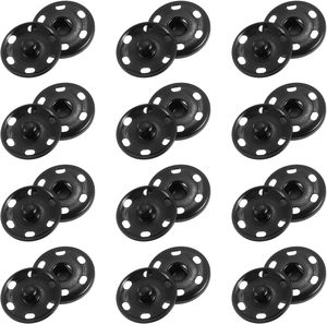 Uxcell – boutons à pression en métal pour couture, attaches à pression pour vêtements, artisanat DIY, noir - Product Image 1