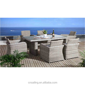 Meubles de luxe en plein air en rotin Malaisie en plein air à manger fauteuil en <span class=keywords><strong>osier</strong></span> Table <span class=keywords><strong>Set</strong></span> mobilier de plein air - Product Image 1