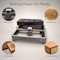 Mini machine de gravure laser, réglage automatique de la hauteur, grave l'acrylique/tissu/coton/denim, pour la création de modèles, compatible LightBurn