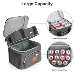 Водонепроницаемая изолированная сумка для ланча с двойным отделением для мужчин и женщин, герметичная большая многоразовая коробка для ланча для офиса - Product Image 4