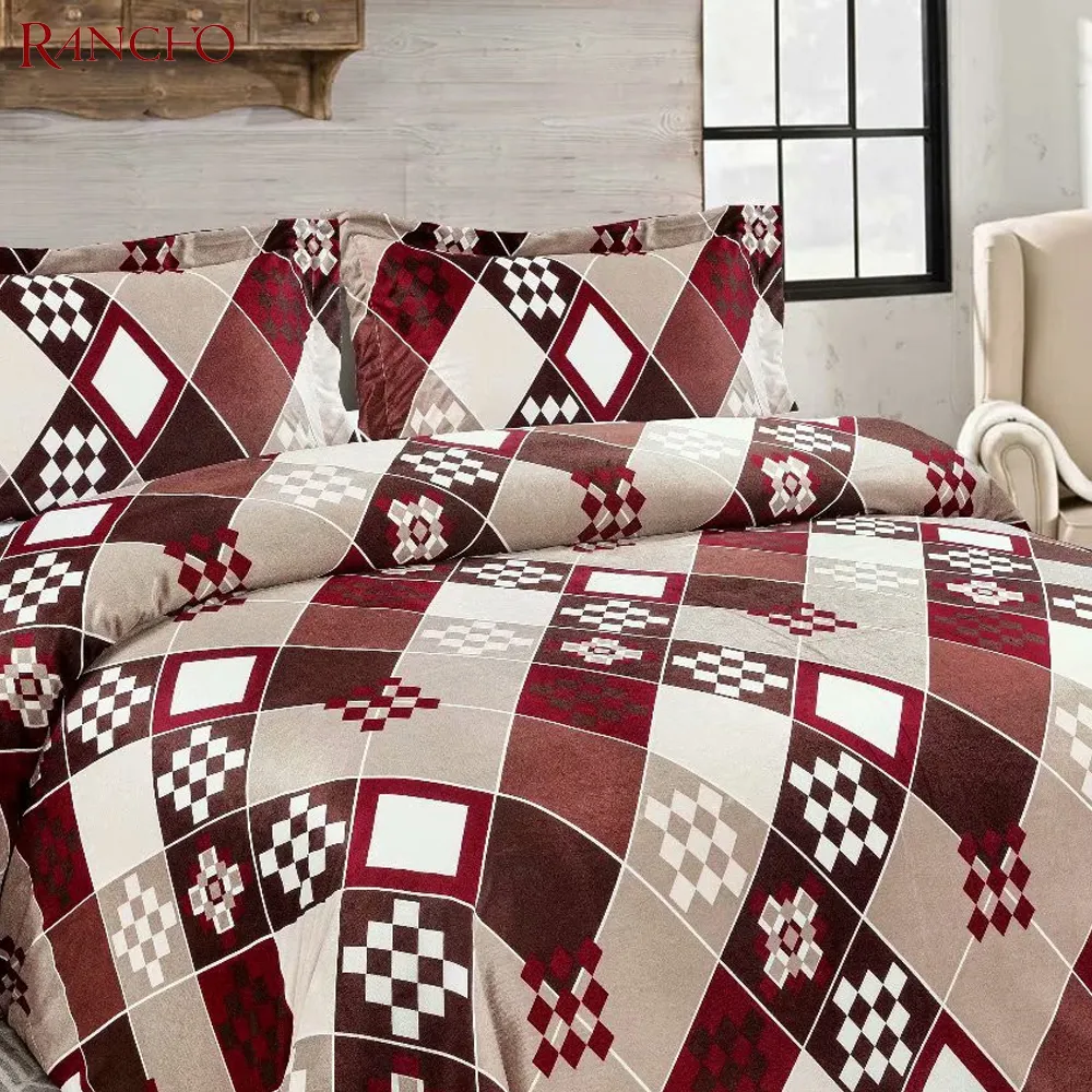 San Hô Fleece Vải Sherpa Chăn Quilting Comforter Set Nữ Hoàng Mùa Đông Nhà Khách Sạn Flannel Sherpa Duvet Bedding Quilt Màu Rắn