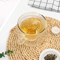 Infuseur à thé en verre Advanced Sense avec soucoupe de tasse à cadre doré à motif de tournesol-Verrerie