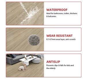 Suelo Vinílico LVT Impermeable <span class=keywords><strong>de</strong></span> Alta Calidad, Tipo Madera, <span class=keywords><strong>de</strong></span> PVC, para Pegar, con Respaldo Seco, 2mm <span class=keywords><strong>de</strong></span> Grosor, para Oficina y Hogar (Envío desde Almacén en EE. UU.) - Product Image 3