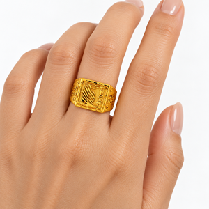 Anillo de Cóctel Chapado en Oro para Hombre, Diseño de Escudo Hiphop, Joyería de Latón, Regalo, Anillo de Moda - Product Image 5