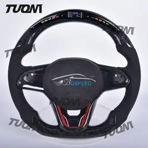 LED Forged Carbon Fiber Steering Wheel For Volkswagen VW GTI GTS R GLI GTD MK7 Golf 7 Golf7.5 Polo MK6