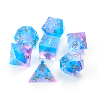 Jeu de dés de jeu de chiffres colorés dnd dés en résine polyédrique ensemble de dés acryliques