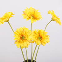 Bunga Gerbera Buatan Sentuhan Realistis Tangkai Tunggal untuk Dekorasi Hari Ibu, Paskah, Rumah, dan Pernikahan