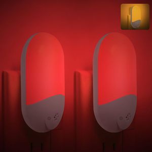 Small Nightlight Red Night <b>Light</b> Wall <b>Plug</b> <b>In</b> 670nm LED Automatic Sensor Control Night Lamp For Sleep - Product Image 1